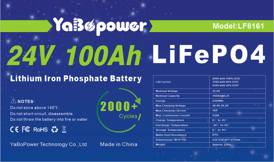 道路車両を離れたボートのための貯蔵太陽RV Lifepo4の電池100ah 150ah 24v