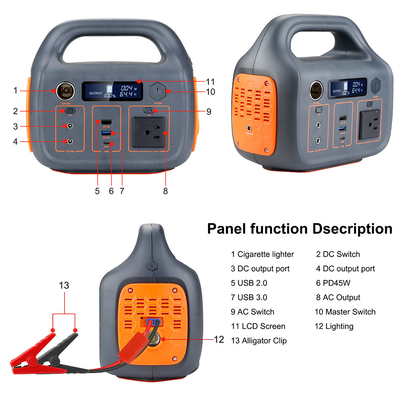 ポータブル エネルギー ストレージ出力 110V AC リチウム イオン バッテリー 300W 再生可能エネルギー家庭用発電所