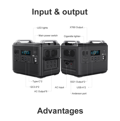 Ups リチウム携帯用発電所 パワーウォール ソーラー 2000W 1000 ワット双方向クイック