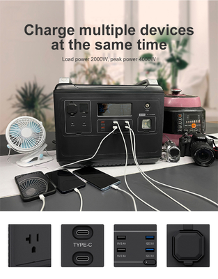 Ups リチウム携帯用発電所 パワーウォール ソーラー 2000W 1000 ワット双方向クイック
